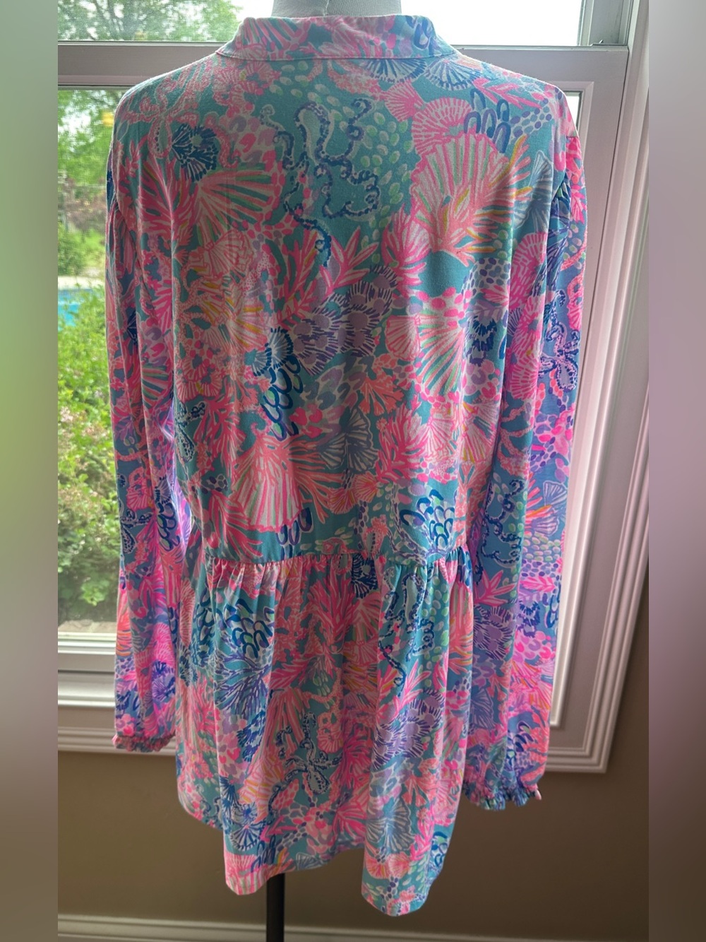 Lilly Pulitzer Winona Knit Top Blouse, MULTI SPLENDOR IN THE SAND, Size XL - Picture 6 of 8